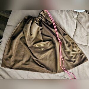 HUGE XL Kate Spade Drawstring Dust Bag Cover Pouch Pink Brown Handbag Purse Tote